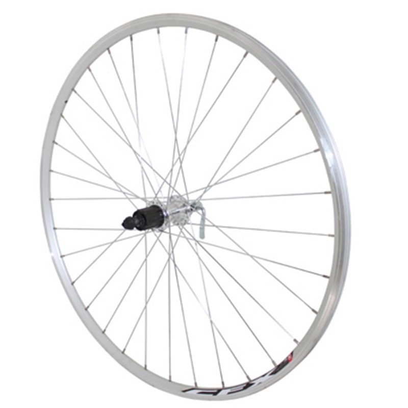 Roue route 700 elan arriere cfx argent moyeu alu pour cassette Shimano-Sram 10-9-8v.