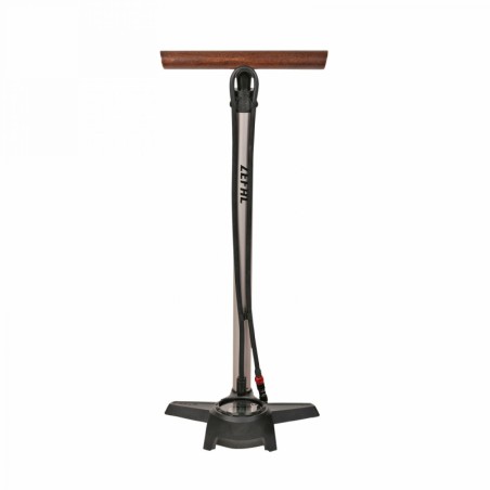 Pompe a pied Zefal profil max fp65 corps alu gris manometre digital 12bars raccord switch vp-vs manche en bois
