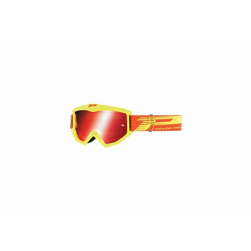 Lunette/Masque Cross Progrip 3201 FL Atzaki Jaune/Orange ecran miroir anti-rayures/anti UV compatible avec port lunette de vue