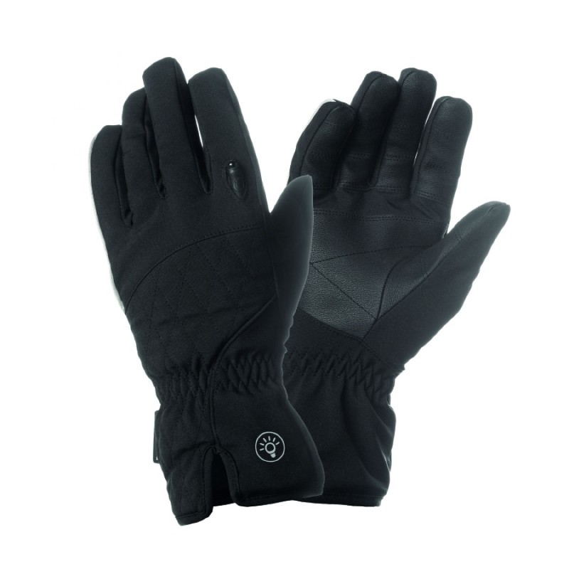 GANTS VELO LONG ADULTE TUCANO LUX LADY NOIR  TAILLE L AVEC ECLAIRAGE LED USB INTEGRE  (PAIRE)