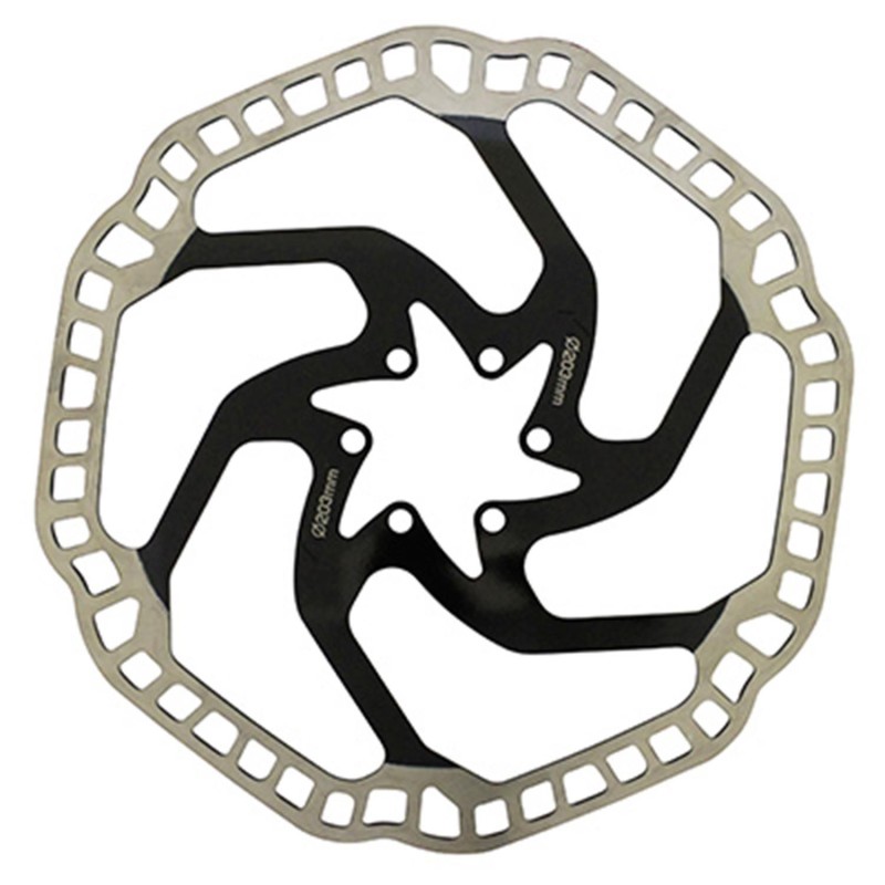 Disque de frein vtt 6 trous Newton brake 203mm argent centre noir