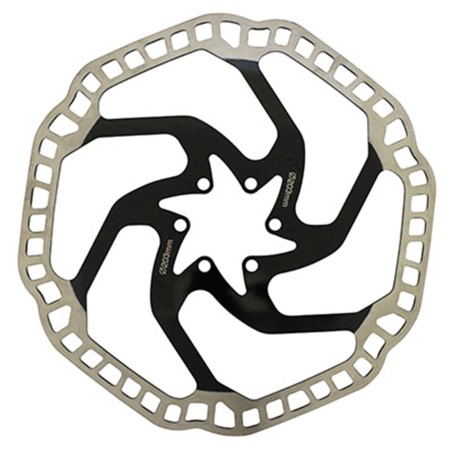 Disque de frein vtt 6 trous Newton brake 203mm argent centre noir