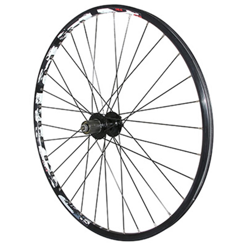 Roue vtt 27.5" karma disc arriere noir double paroi moyeu 6trous pour cassette Shimano-Sram 11-10-9-8v.  - 21mm inter et 27mm