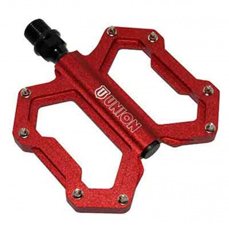 PEDALE BMX-VTT DESCENTE MARWI ROUGE ALU FILETAGE 9-16 (PAIRE)