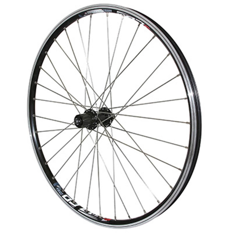 Roue vtt 26" combo arriere noir renforce v-brake moyeu tx800 pour cassette Shimano-Sram 10-9v. special loueur (jante double