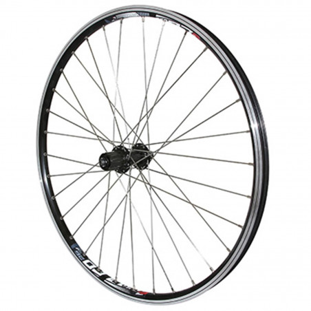 Roue vtt 26" combo arriere noir renforce v-brake moyeu tx800 pour cassette Shimano-Sram 10-9v. special loueur (jante double