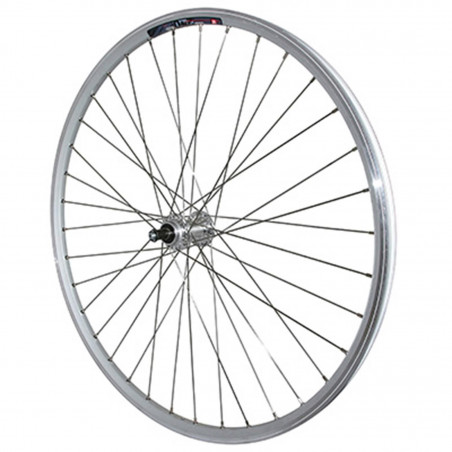 Roue vtc 700x35 arriere m240 alu renforce moy miche magnum argent blocage rl 6-7v. special loueur (jante double paroi avec