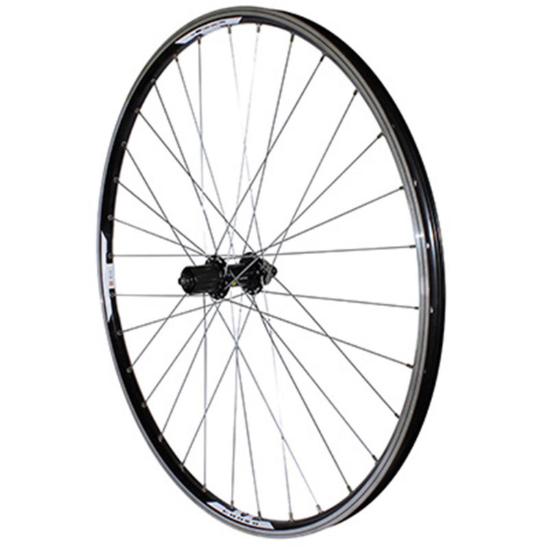 Roue vtt 29" combo arriere noir renforce v-brake moyeu Shimano rm66 compatible disc centerlock pour Shimano-Sram 10-9-8v.