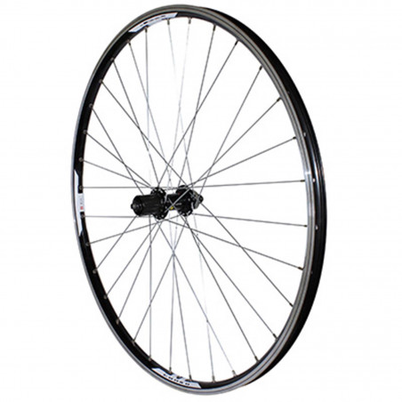 Roue vtt 29" combo arriere noir renforce v-brake moyeu Shimano rm66 compatible disc centerlock pour Shimano-Sram 10-9-8v.