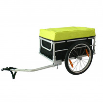 Remorque velo utilitaire maxi 40kg avec housses (dimensions interieures l68xl42xh38) avec roues 20" fixation axe de roue -