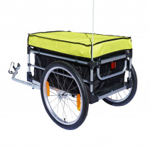 Remorque velo utilitaire maxi 40kg avec housses (dimensions interieures l68xl42xh38) avec roues 20" fixation axe de roue -
