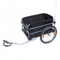 Remorque velo utilitaire maxi 40kg avec housses (dimensions interieures l68xl42xh38) avec roues 20" fixation axe de roue -