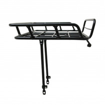 PORTE BAGAGE VELO AVANT PLATEFORME A TRINGLES P2R AVEC REBORDS ALU NOIR MAT REGLABLE 29''-26" (POIDS MAXI 10KGS) (43x34cm)