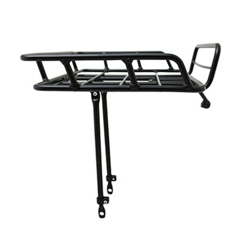 PORTE BAGAGE VELO AVANT PLATEFORME A TRINGLES P2R AVEC REBORDS ALU NOIR MAT REGLABLE 29''-26" (POIDS MAXI 10KGS) (43x34cm)