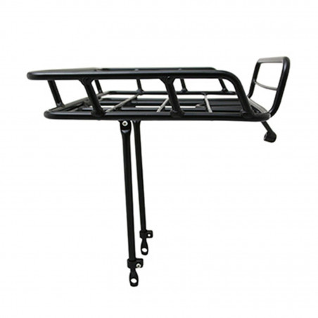 PORTE BAGAGE VELO AVANT PLATEFORME A TRINGLES P2R AVEC REBORDS ALU NOIR MAT REGLABLE 29''-26" (POIDS MAXI 10KGS) (43x34cm)
