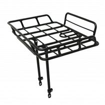 PORTE BAGAGE VELO AVANT PLATEFORME A TRINGLES P2R AVEC REBORDS ALU NOIR MAT REGLABLE 29''-26" (POIDS MAXI 10KGS) (43x34cm)