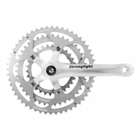 PEDALIER ROUTE STRONGLIGHT 9-10V. IMPACT ARGENT 170mm 52-42-30 COMPATIBLE 8V. (AXE CARRE 115mm)