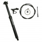 TIGE DE SELLE VTT REGLABLE SATORI ALU NOIR DIAM. 31.6  L450mm (REGLAGE PAR CABLE INTERNE DEBATTEMENT 150mm) MANETTE COMMANDE