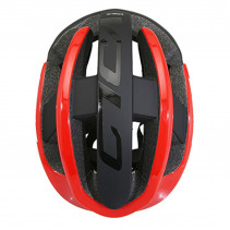 CASQUE VELO ADULTE GIST ROUTE VOLO NOIR MAT-ROUGE BRILLANT FULL IN-MOLD TAILLE 56-62 REGLAGE MOLETTE 210GRS