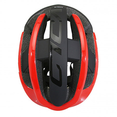 CASQUE VELO ADULTE GIST ROUTE VOLO NOIR MAT-ROUGE BRILLANT FULL IN-MOLD TAILLE 56-62 REGLAGE MOLETTE 210GRS