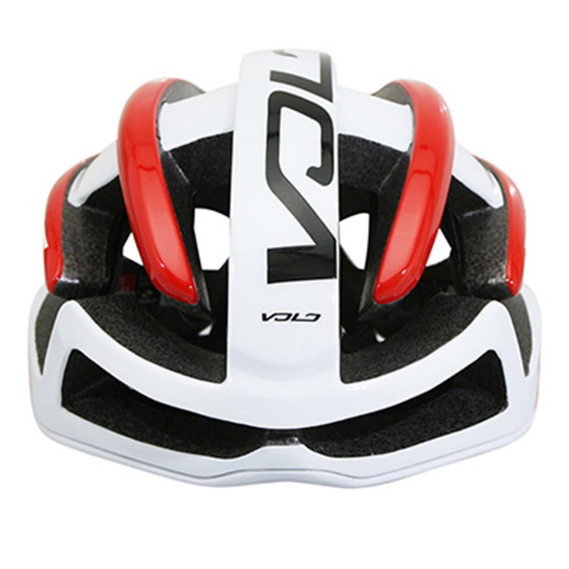 CASQUE VELO ADULTE GIST ROUTE VOLO BLANC-ROUGE BRILLANT FULL IN-MOLD TAILLE 52-56 REGLAGE MOLETTE 210GRS