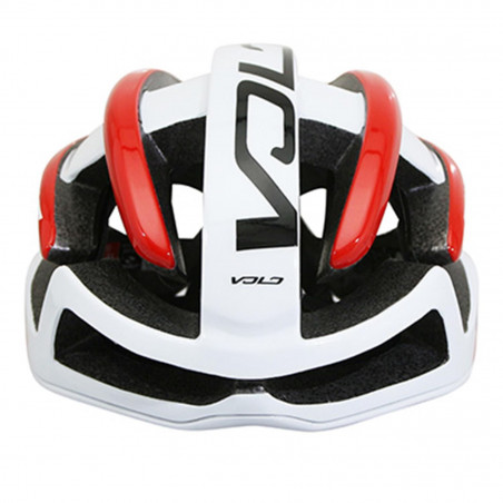 CASQUE VELO ADULTE GIST ROUTE VOLO BLANC-ROUGE BRILLANT FULL IN-MOLD TAILLE 52-56 REGLAGE MOLETTE 210GRS