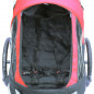 Remorque velo enfant - poussette couverte 2 places en alu maxi 36kg colori rouge avec roues 20" -fixation axe de roue - livre