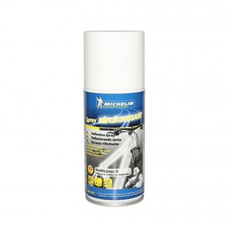 PEINTURE-LAQUE RETRO-REFLECHISSANTE MICHELIN (SPRAY 150ml) POUR VETEMENT, CASQUE, CADRE ... INCOLORE LE JOUR - INODORE