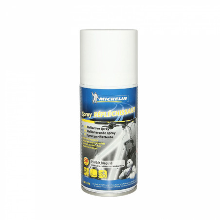 PEINTURE-LAQUE RETRO-REFLECHISSANTE MICHELIN (SPRAY 150ml) POUR VETEMENT, CASQUE, CADRE ... INCOLORE LE JOUR - INODORE