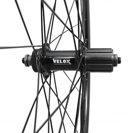 Roue gravel - cyclocross 700 p2r arriere disc centerlock moyeu bille noir pour Shimano cassette 11-10v blocage (pour pneu