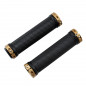 POIGNEE VELO OPTIMIZ LOCK ON DOUBLE BRONZE/NOIR 130MM (PR)