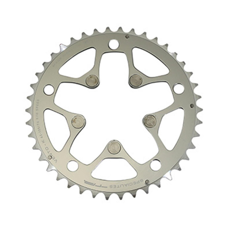 PLATEAU ROUTE 5BRA D.135 TA VENTO TRIPLE 42DTS PORTEUR ARGENT ALU 7075 TYPE SHIMANO 9-10V.