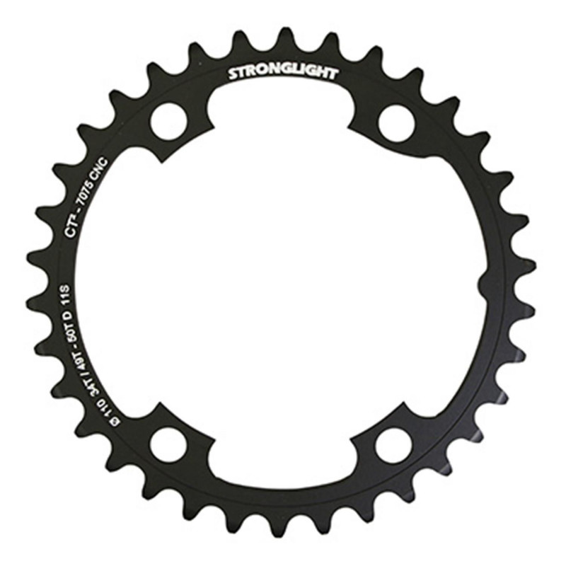 PLATEAU ROUTE 4BRA D.110 POUR SHIMANO ULTEGRA R8000 - R8050 STRONGLIGHT 34DTS INTERIEUR  NOIR CT2  11V. (POUR PLATEAU 49 et