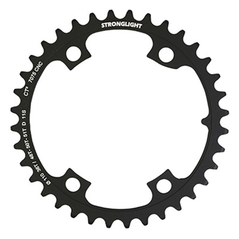 PLATEAU ROUTE 4BRA D.110 POUR SHIMANO ULTEGRA R8000 - R8050 STRONGLIGHT 36DTS INTERIEUR  NOIR CT2  11V. (POUR PLATEAU 48 et