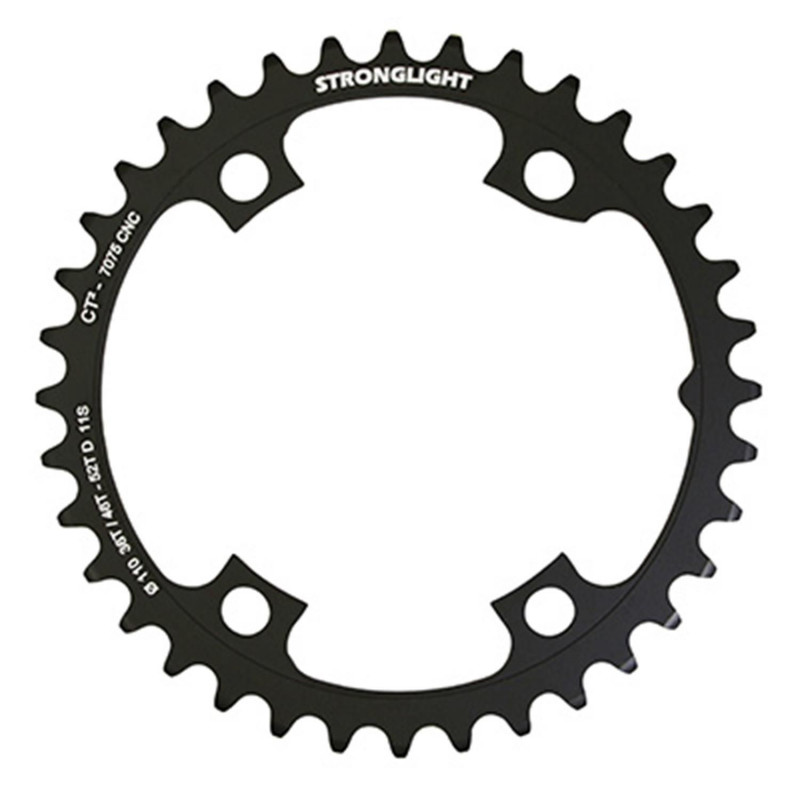 PLATEAU ROUTE 4BRA D.110 POUR SHIMANO ULTEGRA R8000 - R8050 STRONGLIGHT 36DTS INTERIEUR  NOIR CT2  11V. (POUR PLATEAU 46 et
