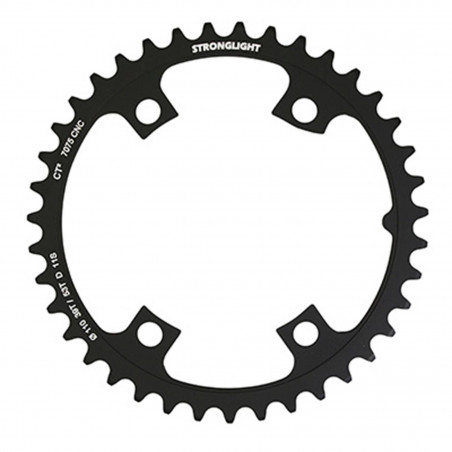 PLATEAU ROUTE 4BRA D.110 POUR SHIMANO ULTEGRA R8000 - R8050 STRONGLIGHT 39DTS INTERIEUR  NOIR CT2  11V. (POUR PLATEAU 53DTS)