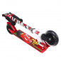 TROTTINETTE DISNEY 2 ROUES CARS ROUGE ACIER PLIABLE ET REGLABLE AVEC FREIN ROUE ARRIERE