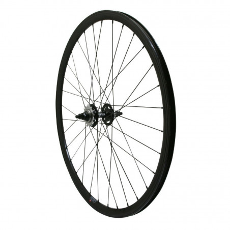 Roue route - fixie - piste p2r 30mm noir arriere double filetage avec pignon 16dts