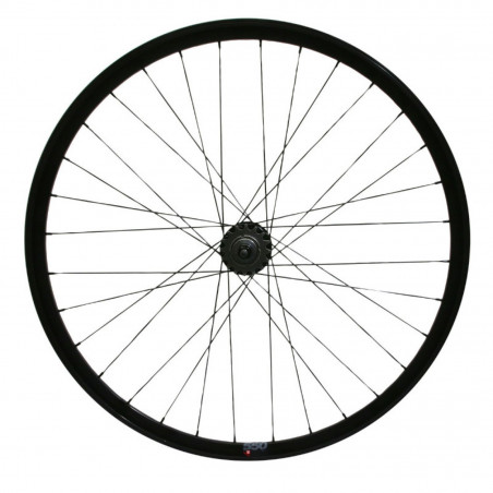 Roue route - fixie - piste p2r 30mm noir arriere double filetage avec pignon 16dts