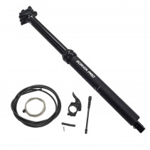 TIGE DE SELLE VTT REGLABLE SATORI ALU NOIR DIAM. 30.9  L375mm (REGLAGE PAR CABLE INTERNE DEBATTEMENT 100mm) FIXATION CINTRE