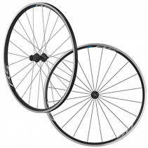 Roues route 700 Shimano wh-rs100 noir 11v. compatible 10v. deco blanc  (avant   arriere)
