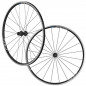 Roues route 700 Shimano wh-rs100 noir 11v. compatible 10v. deco blanc  (avant   arriere)