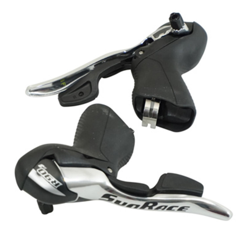 LEVIER-MANETTE ROUTE SUNRACE  9V. TRIPLE ALU NOIR (PAIRE) COMPATIBLE SHIMANO