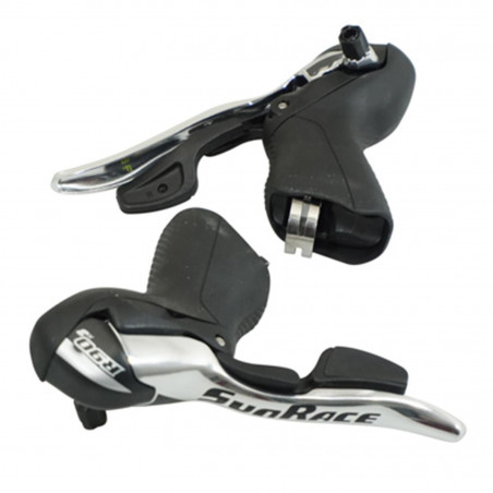 LEVIER-MANETTE ROUTE SUNRACE  9V. TRIPLE ALU NOIR (PAIRE) COMPATIBLE SHIMANO