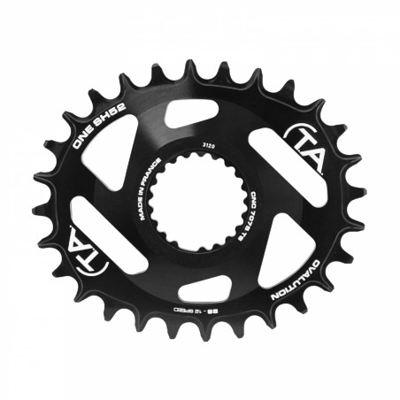 PLATEAU VTT DIRECT MOUNT POUR SHIMANO XTR M9100 - XT M8100 - SLX M7100  TA ONE SH52 OVAL 28DTS COMPATIBLE M900 10-11-12V. NOIR