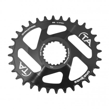 PLATEAU VTT DIRECT MOUNT POUR SHIMANO XTR M9100 - XT M8100 - SLX M7100  TA ONE SH52 OVAL 32DTS COMPATIBLE M900 10-11-12V. NOIR