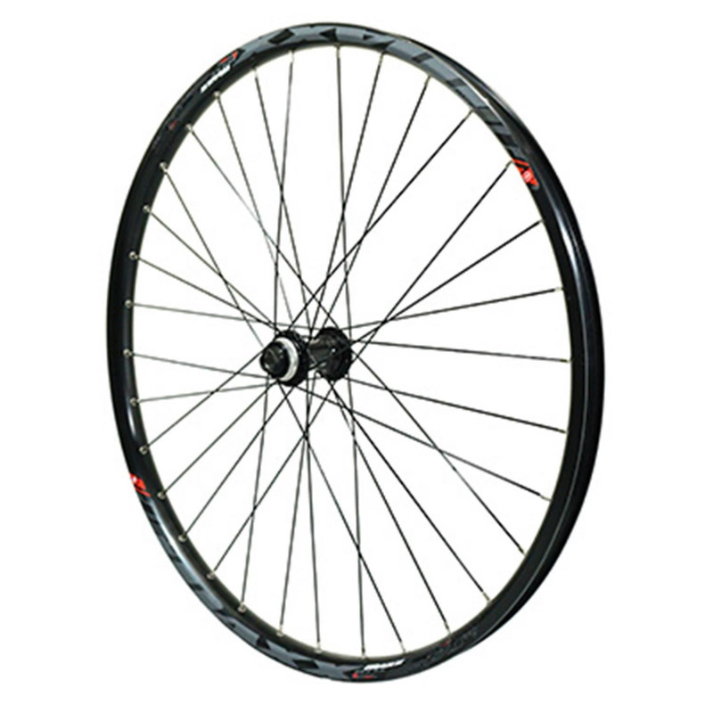 Roue vtt 27.5" maxx 25 freeride disc centerlock avant noir Shimano mt400 (tubeless et tubetype)  pour axe traversant 15-100