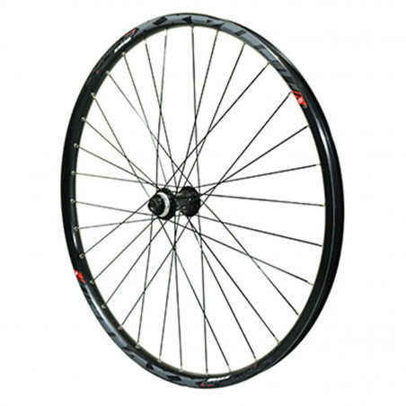 Roue vtt 27.5" maxx 25 freeride disc centerlock avant noir Shimano mt400 (tubeless et tubetype)  pour axe traversant 15-100