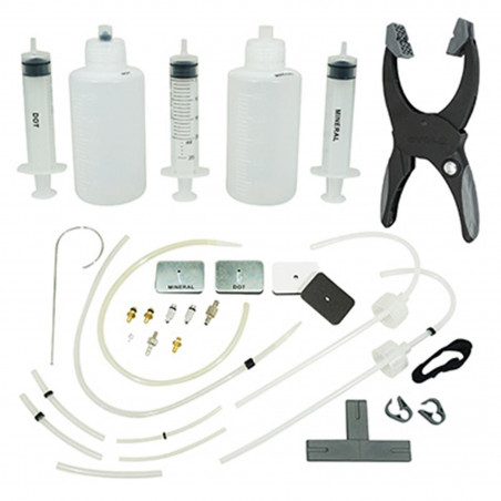OUTIL PURGE FREIN DISQUE TOOLS POUR FREIN HYDRAULIQUE HUILE MINERALE ET DOT (AVEC ADAPTATEURS