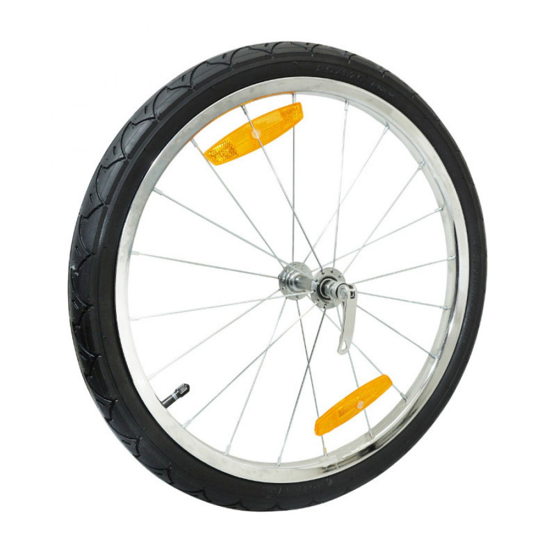 Roue remorque velo 20" rayon avec pneu   chambre